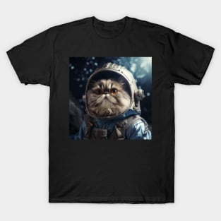 Astronaut Cat in Space - Persian T-Shirt